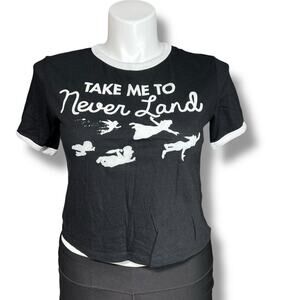 Disney Womens Peter Pan Tinker Bell Take Me To Neverland Crop Top T Shirt XL